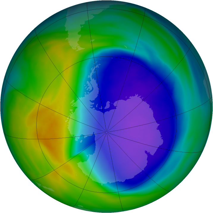Antarctic ozone map for 23 October 2006